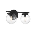 thumbnail image 4 of Trade Winds Linda 2-Light Bathroom Vanity Light in Matte Black, 4 of 5