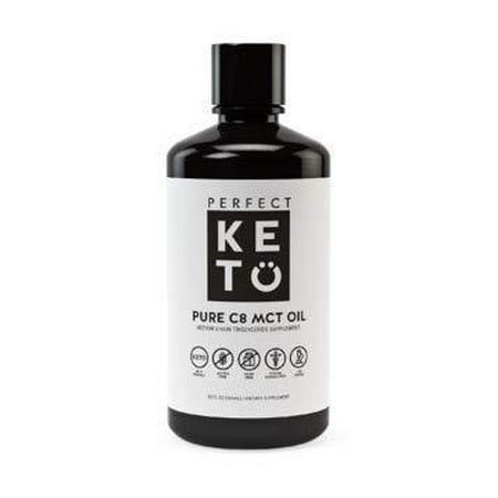 Perfect Keto C8 MCT Oil: 100% Pure Caprylic Acid Liquid Coconut Oil Fat Source. Ketones Best as Ketogenic Diet Supplement. Low Carb