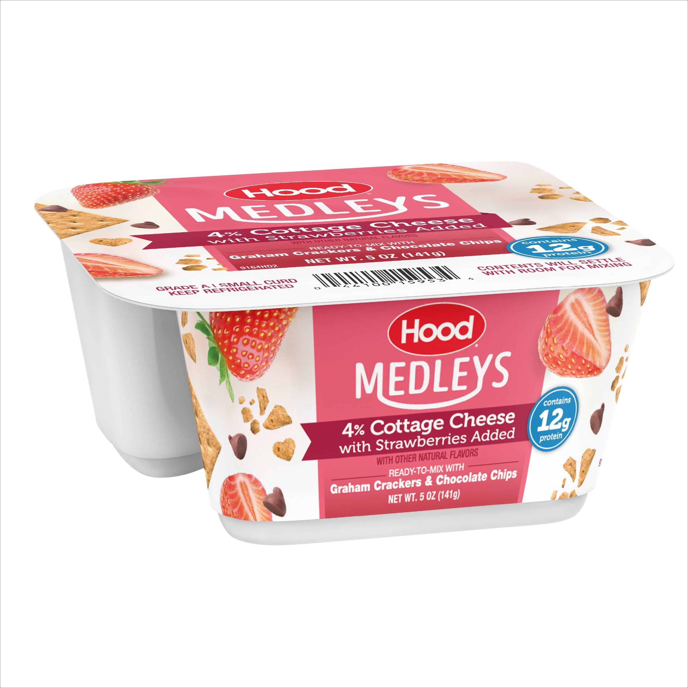 Hood 4% Cottage Cheese Medleys Strw with Grhm Crkrs and Choc Chips, 5 oz