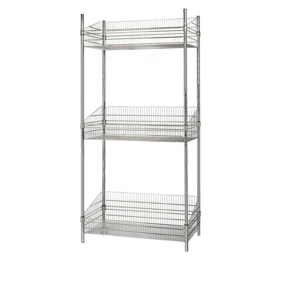 18" Deep x 24" Wide x 54" High 3 Tier Stationary Deep Basket Unit