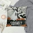 thumbnail image 2 of PHYHOO  Halloween Pillow Covers Black and White Ghost Pumpkins Decoration Outdoor Pillow Cases Black Throw Pillow Covers Decor for Sofa Bed Outdoor Car White, 2 of 5