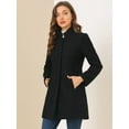 thumbnail image 4 of INSPIRE CHIC Women's Winter Overcoat Stand Collar Single Breasted Long Coat, 4 of 6