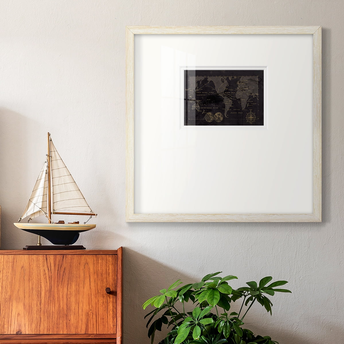 Black Gold MapPremium Framed Print