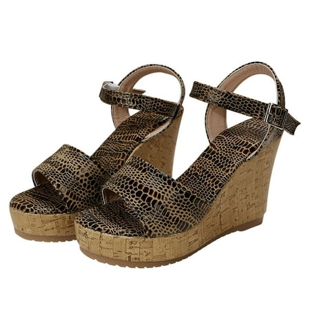 

Platform Sandals Womens Dressy 2023 Espadrilles Wedge Ladies Open Toe Ankle Strap Sandals Summer Casual Boho Shoes