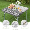thumbnail image 4 of Snug Fit Boho Style Tablecloth, 36x36 Inch Square Floral Cover with Elastic Hem for Kitchen Patio and Dining Table, 4 of 6