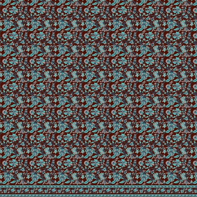 Soimoi Rayon Fabric Artistic Leaves & Flower Panel Print Fabric by Yard 56 Inch Wide