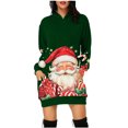 thumbnail image 2 of WILLBEST Sudadera Deportiva Para Mujer, Vestido de Navidad, Vestido de Noche Para Mujer, Sudadera Navideña de Moda Con Capucha y Bolsillo Tipo Bolso, Sudadera Estampada Con Capucha, Falda de Moda, 2 of 4