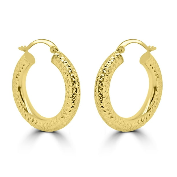 Kaya♡14kgf Puffy Hoop Earrings in 14K Gold - Samsclub.com