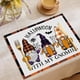 thumbnail image 4 of Juego de 4 servilletas absorbentes para la cena, servilletas reutilizables de grano de madera con forma de gato negro fantasma de Halloween, servilletas de mantel lavables, 4 of 5
