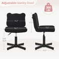 thumbnail image 4 of Carolayne 13.8-18.9'' Adjustable Vanity Chair, 360° Swivel Upholstered Ottoman Stool for Makeup Room Living Room, Black, 4 of 11