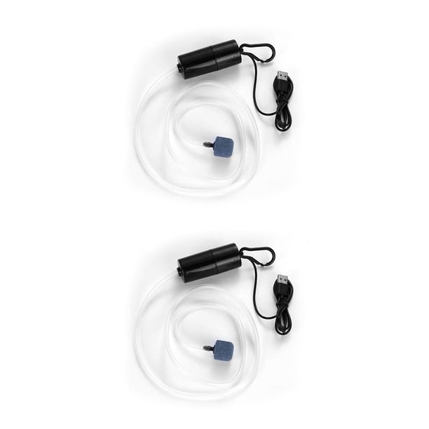 Bomba de agua Generador de oxígeno Compresor de aire Ahorro de espacio Multipropósito Suministros para acuarios al aire libre Negro 2piezas Greeniant