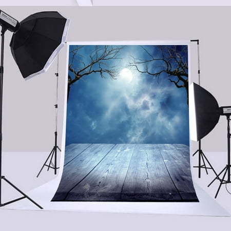 Image of MOHome 5x7ft halloween backdrops The moon Dead tree Gloomy night photography backdrops halloween