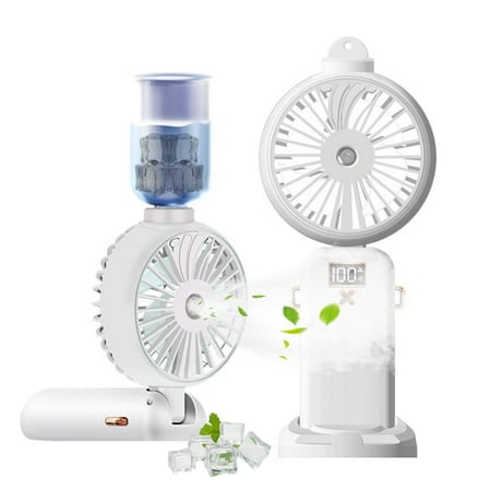 

Fans on Clearance ASXITE Fans that Blow Cold Handheld Fans USB Charging Digital Display Humidification Spray Folding Fan Neck Spray Fan 5000mA