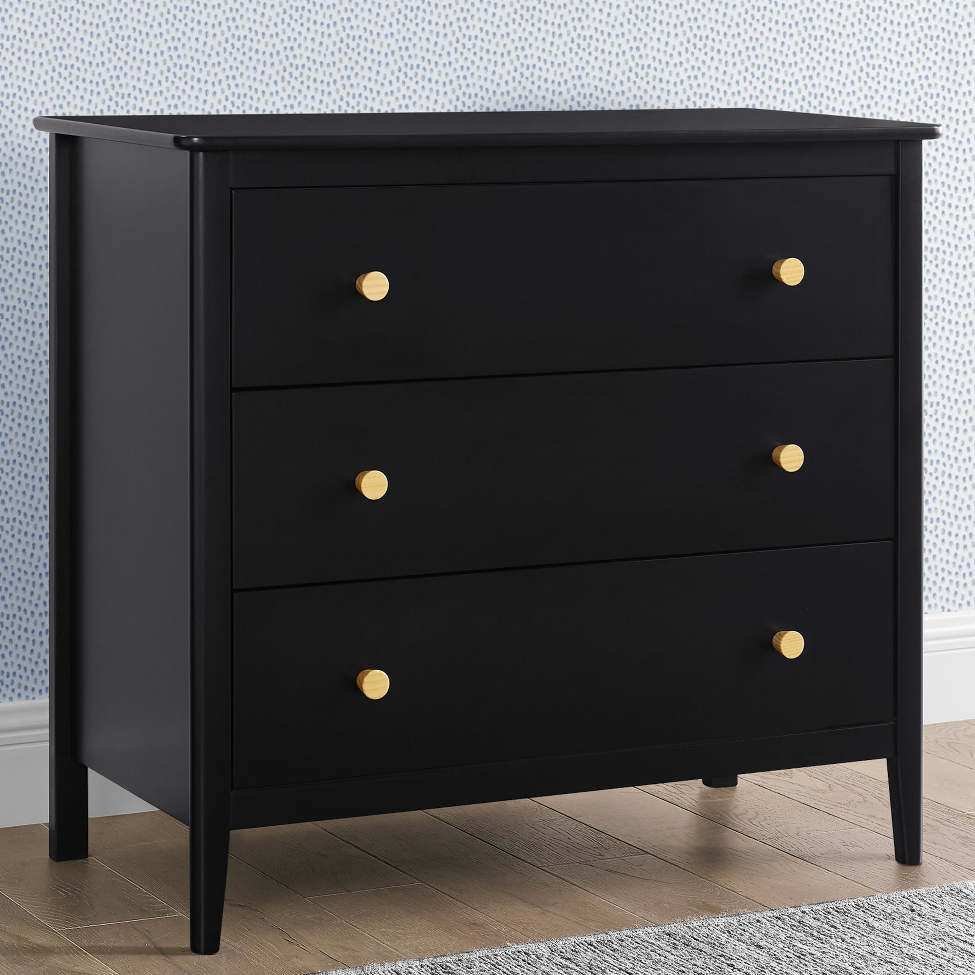 Delta Children Casey 3 Drawer Dresser, Ebony/Natural