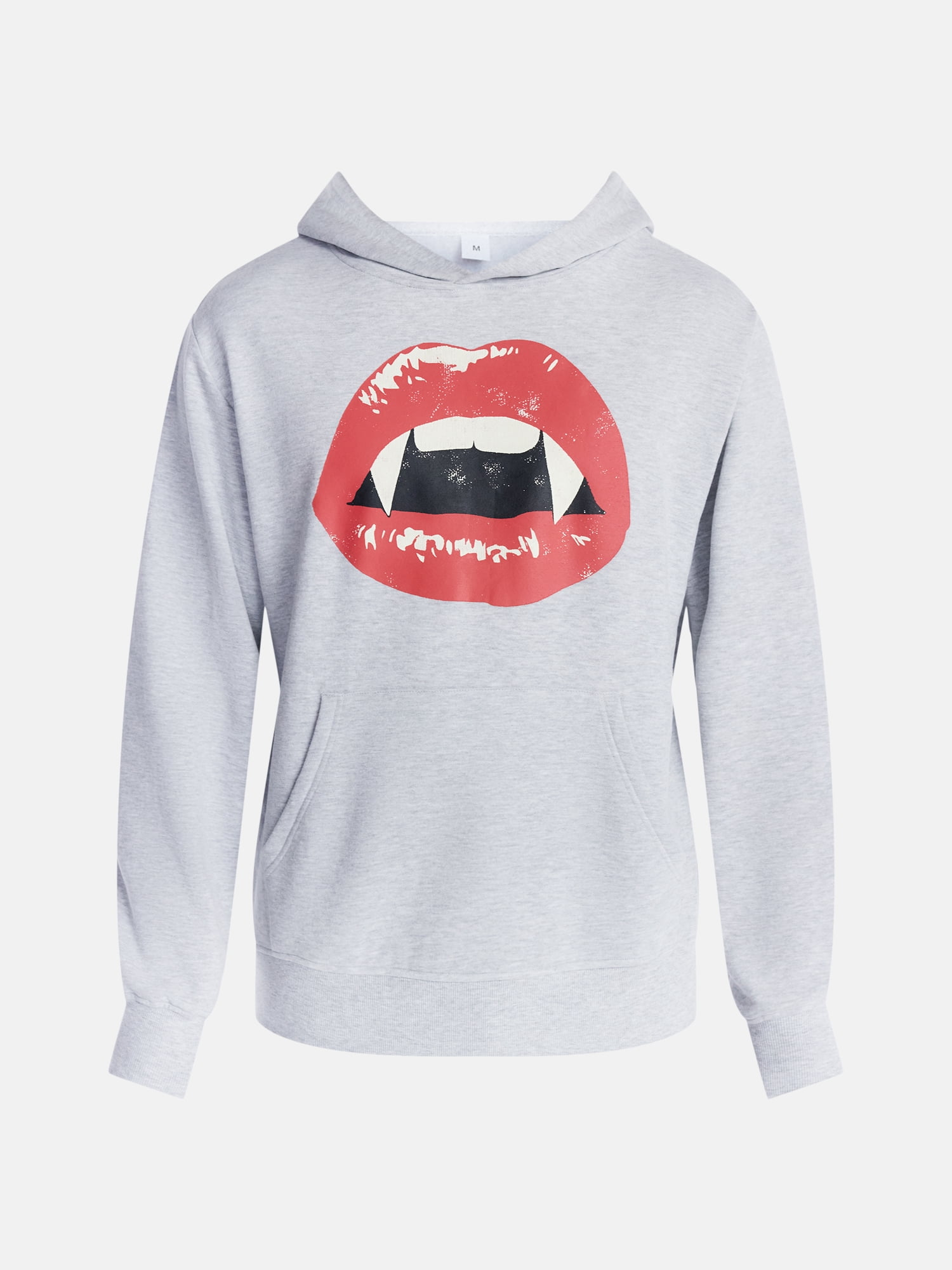 Halloween Oversized Fit Vampire Lips Graphic Fleece Hoodie Sweatshirt, Men's Sizes XS-4XLT