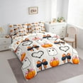 thumbnail image 3 of Manfei Girls Halloween Bedding Comforter Set 7-Piece, Kawaii Spooky Animal King Bedding Sets, Bowknot Pumpkin Heart Bed Sheets, Super Cozy Room Decor, 3 of 8