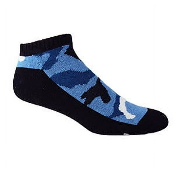 MOXY Socks Black with Blue CAMMO Ammo Tactical No-Show Performance Socks