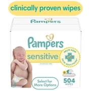 Pampers Swaddlers Diapers, Newborn, 84 Count and Pampers Sensitive Baby Wipes 6-Pack 504 Wipes (Select for More Options)