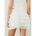 thumbnail image 6 of Biezeib Women Mini Skirt, Elegant Mid Waist Layered Skirt Summer Lace Trim Skirt Streetwear for Casual Daily, 6 of 6
