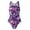 Purple, variant on Girls One Piece Swimsuit with Built-In Chest Pad, Floral Graffiti Print Racerback Bathing Suit, Youth Swimwear for Beach Pool Summer Vacation(Purple,7-8Y)