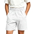 thumbnail image 3 of WAVSUF Kids Boys Shorts, Lightweight Elastic Waist with Pockets Summer Casual Trendy Shorts White 10-12, 3 of 10