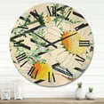 thumbnail image 2 of Designart 'Wild Spring Chamomile Flowers On Geometric Lines' Traditional Wood Wall Clock, 2 of 5