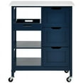 thumbnail image 5 of Dextrus Kitchen Island Cart, 26.4"L Kitchen Storage Cart with Shelves & Drawers, Blue, 5 of 6