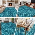 thumbnail image 5 of Large Area Rugs for Living Room Bedroom, Teal Green Ocean Waves 5'x8' Rug Washable Carpet Runner Indoor Outdoor, Summer Sea Pool Non Slip Floor Mats Rug for Kitchen, Bathroom, 5 of 8