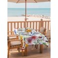 thumbnail image 2 of 60x84 Inch Outdoor Tablecloth with Umbrella Hole Zipper Rectangle Leaf Flower Rectangular Tablecloths Outside Waterproof Plant Floral Garden Leaf Spring Summer Patio Table Cover for Picnic Party, 2 of 8
