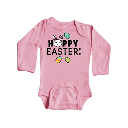 

Inktastic Happy Easter with Bunny Replacing A Gift Baby Boy or Baby Girl Long Sleeve Bodysuit