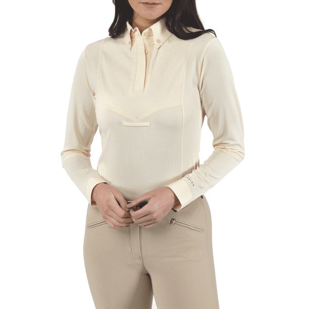Aubrion - Camisa de Competición de Manga Larga para Mujer (Amarillo)