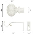 thumbnail image 3 of 2Packs Curtain Rod 1inch Diameter Adjustable Window 2Packs Curtain Rods with ball finials, 3piece brackets, hardware kits. White 36-72 inches., 3 of 5