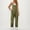 Army Green, variant on Olyvenn Jumpsuit for Women Dressy Casual Loose Sleeveless Spaghetti Strap Stretchy Wide Leg Long Pant Romper With Pockets Black XXXL