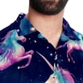thumbnail image 5 of Starry Unicorn Men's Short Sleeve Poplin Button Down Shirts - Casual Printed Summer Beach Tops for Men, 5 of 6
