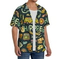 thumbnail image 4 of Naloa Colorful Hippie Men's Loose Fit Cuban Collar Short-Sleeve Shirt with Button-down and Chest Pocket for Everyday Wear Outings - 3X-Large, 4 of 7