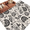 thumbnail image 2 of 5'x8' Area Rugs, Black Spring Floral Indoor Outdoor Area Rug for Living Room Bedroom, Summer Botanical Farmhouse Vintage Washable Bathroom Rugs Kitchen Floor Carpet Mats Home Decor Aesthetic, 2 of 7