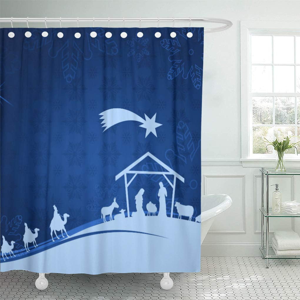 SUTTOM Nativity Scene Three Wise Men Shower Curtain 60x72 inch