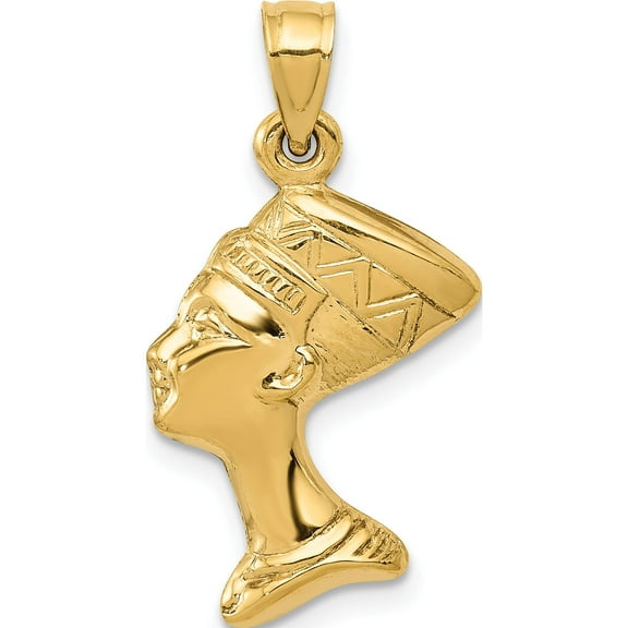 14K Yellow Gold 3-D Nefertiti Pendant (26 X 14) Made In Indonesia c3068