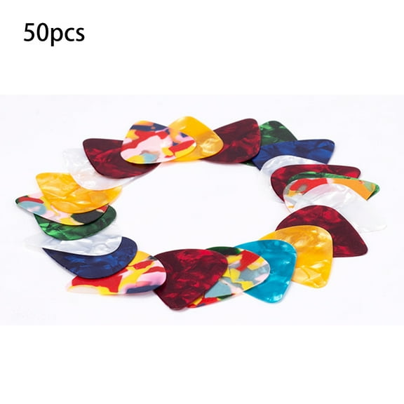 Guitar Picks Heavy Thick Gauge Assorted Pearl Variety Sampler Pack - 50 Pcs Colorful - Plectrums for Gift Acoustic Guitar Bass and Electric Guitar