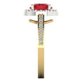 thumbnail image 3 of Clara Pucci 14K White/Yellow Gold 1.86ct Ruby Halo Ring for Women, 3 of 8