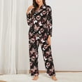 thumbnail image 6 of Rateoe Butterfly Pattern Womens Pajamas Set Long Sleeve Sleepwear Button Down Nightwear Soft Cotton Pj Lounge Sets, 6 of 9