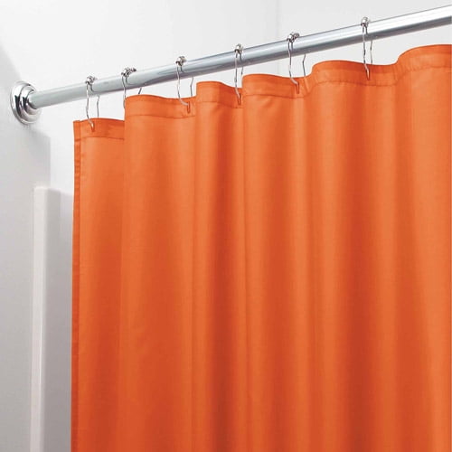 orange fabric shower curtain