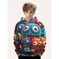 thumbnail image 2 of Ropa para niños Sudadera con capucha de otoño Sudadera con capucha con estampado de animales de dibujos animados de colores para niños Chándal de manga larga de moda de primavera, 2 of 5