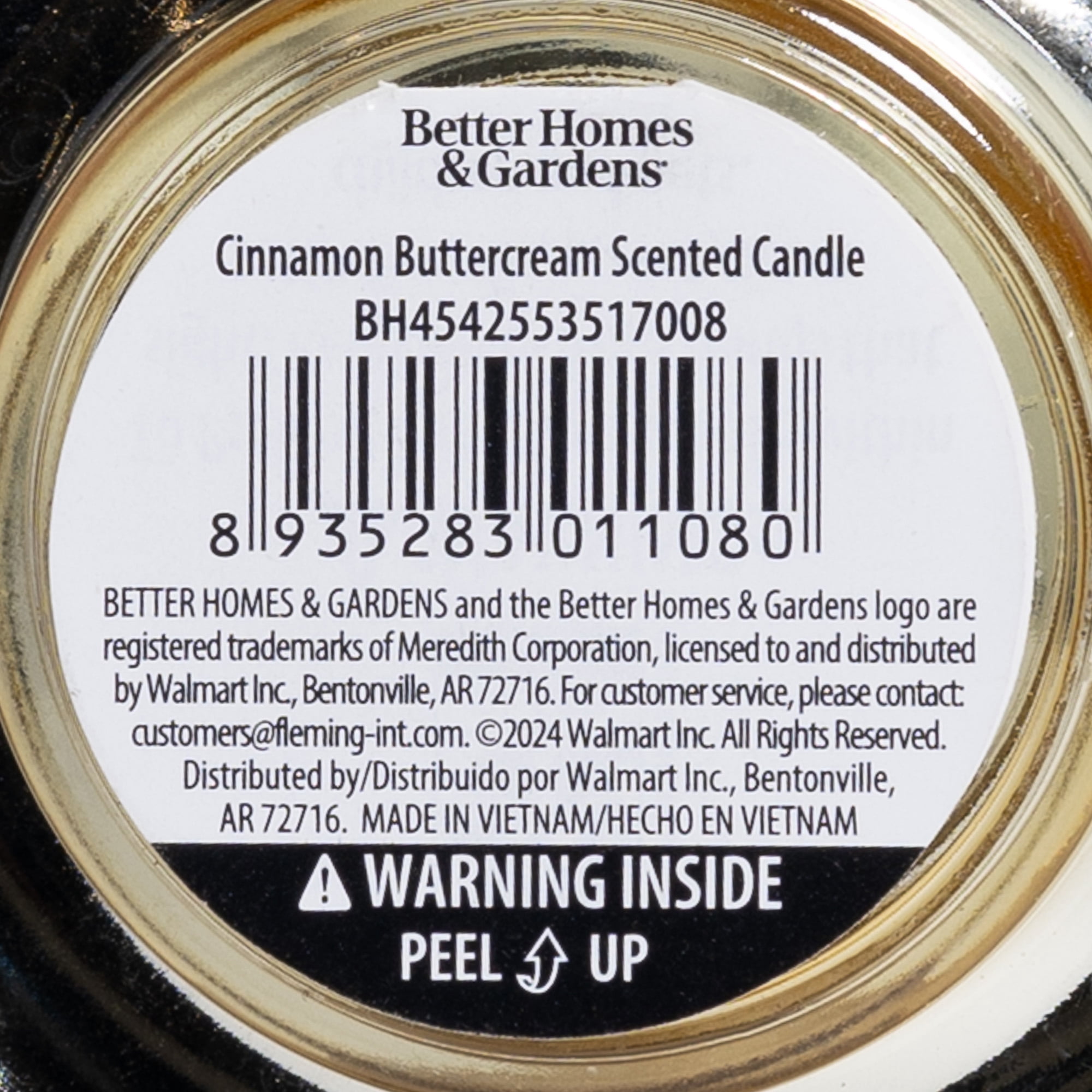 Better Homes & Gardens 1-Wick Metallic Glass Christmas Tree Candle, Cinnamon Buttercream, 8 oz