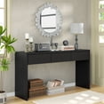 thumbnail image 4 of Furnihold 55"W Fluted Console Table with 3 Drawers, Narrow Long Entryway Table for Hallway, Living Room, Black, 4 of 8