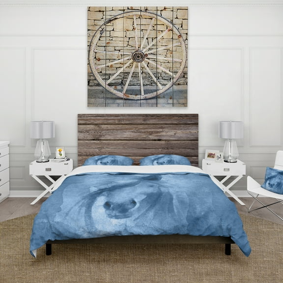 Designart 'Farmhouse Horse XI' Farmhouse Duvet Cover Set