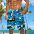 thumbnail image 2 of ZCFZJW Quick Dry Swim Trunks for Men Lightweight Casual Drawstring Elastic Waist Summer Tropical Palm Tree Printed Beach Board Shorts Bathing Suit with Pockets Blue#01 XXXXL, 2 of 5