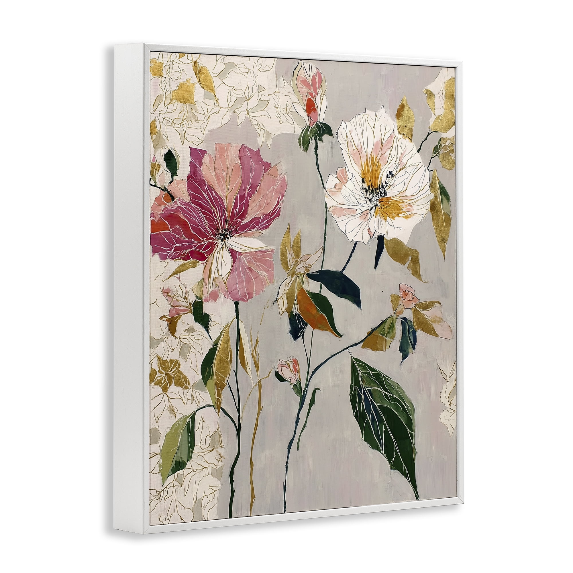Playful Assumption Abstraction White Framed Giclee Art, design by Annabelle Hall