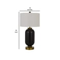 thumbnail image 5 of 150 Watt Metal and Glass Base Table Lamp, Brass and Black- Saltoro Sherpi, 5 of 5