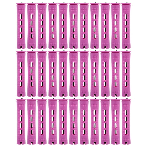 30pcs Rodillos de cabello Cilar de Pelo de plástico Onda Rulos de pelo Rodillos con gorras